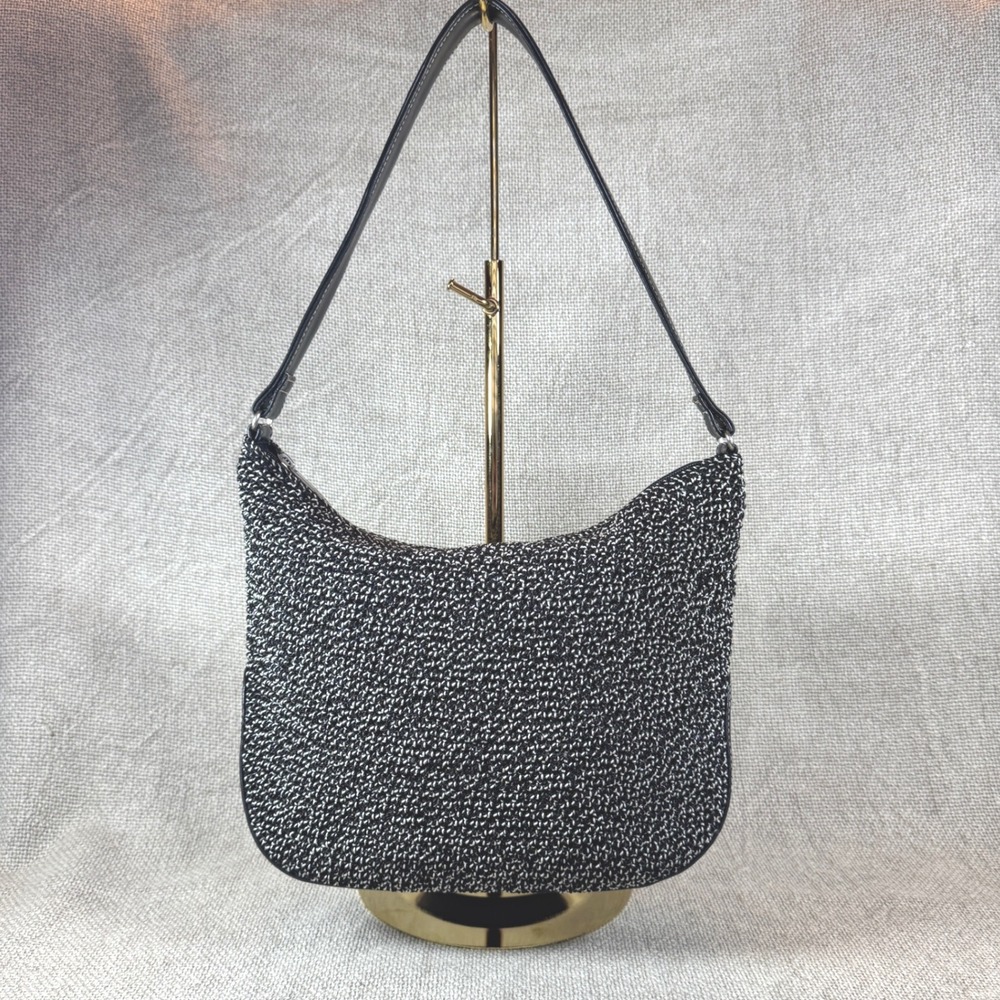 Early 2000s The Sak Elliott Luca Knit Shoulder Bag‎ Black White